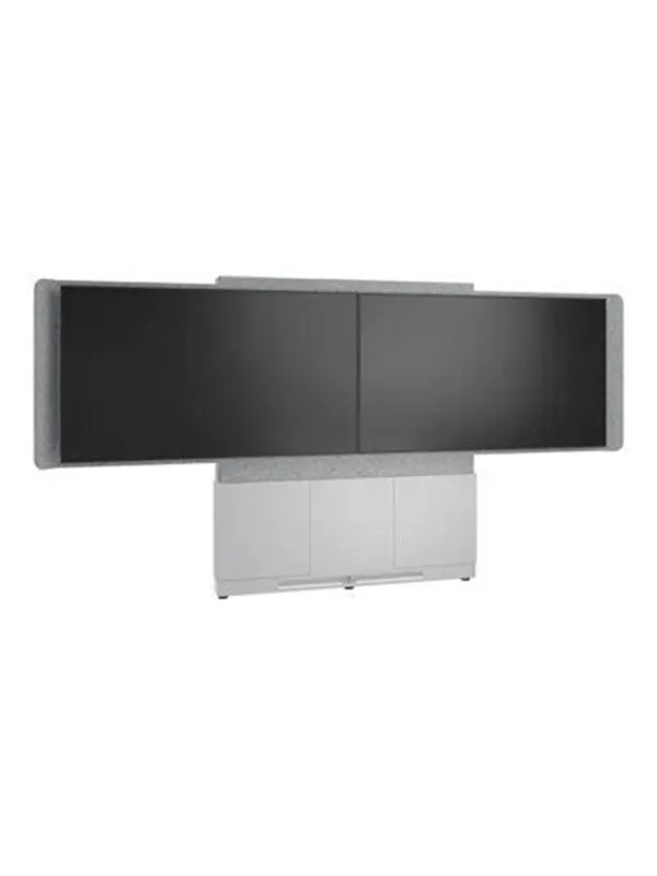 Middle Atlantic Forum stand - for 2 LCD displays / video conference system - 66" 3 bay light finish - designer white silver grey white - TAA Compliant - Max 136 kg - recommended for 65"