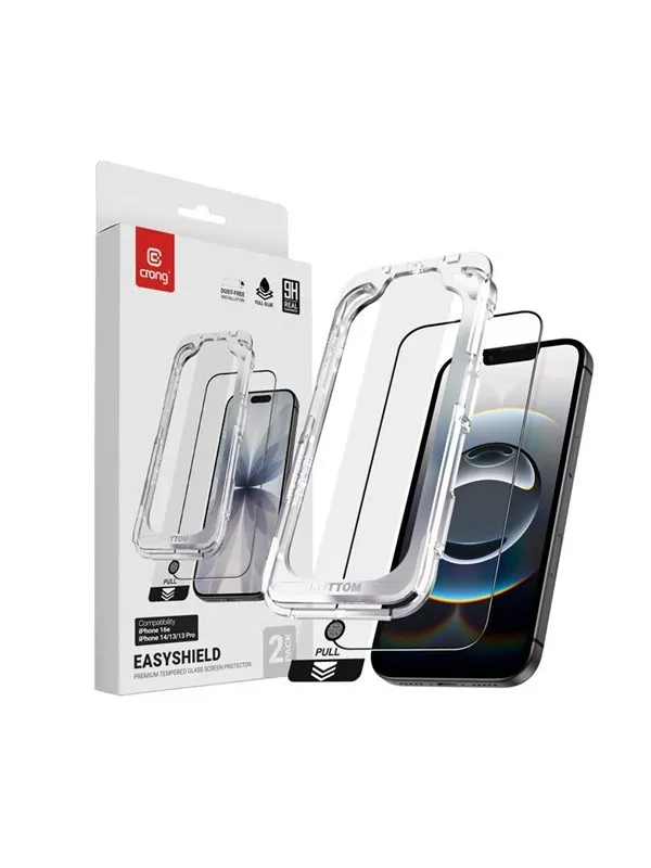 CRONG EasyShield 2-Pack - Tempered Glass for iPhone 17e / 16e / 14 / 13 / 13 Pro (2 pieces)