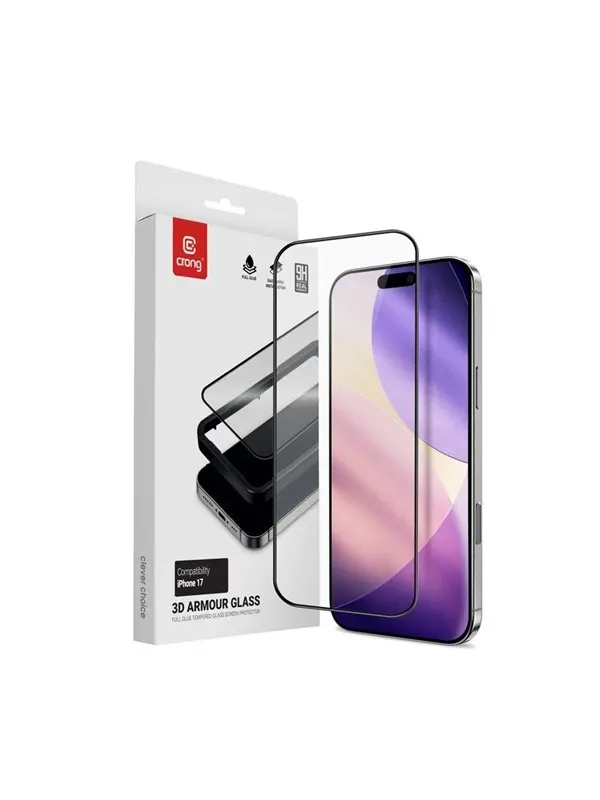 CRONG 3D Armor Glass - Tempered glass iPhone 17 + installation frame