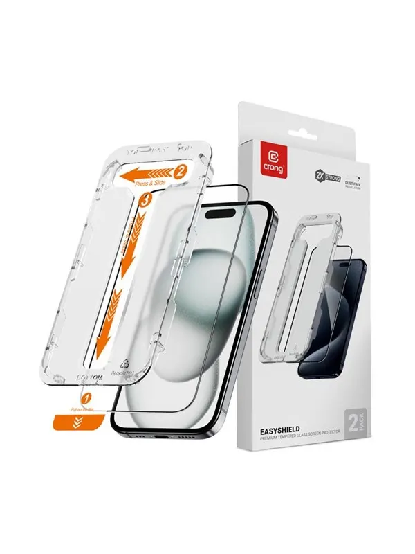 CRONG EasyShield 2-Pack - Tempered Glass iPhone 16 / iPhone 15 (2 pieces)