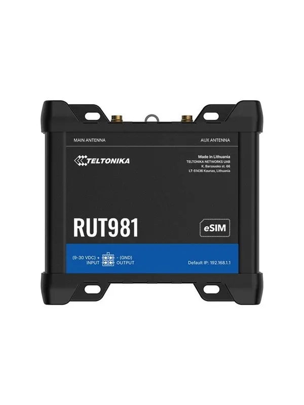 Teltonika RUT981 - wireless router - WWAN - Wi-Fi - 2G 3G 4G - DIN rail mountable surface-mountable wall-mountable - Wireless router N Standard - 802.11n