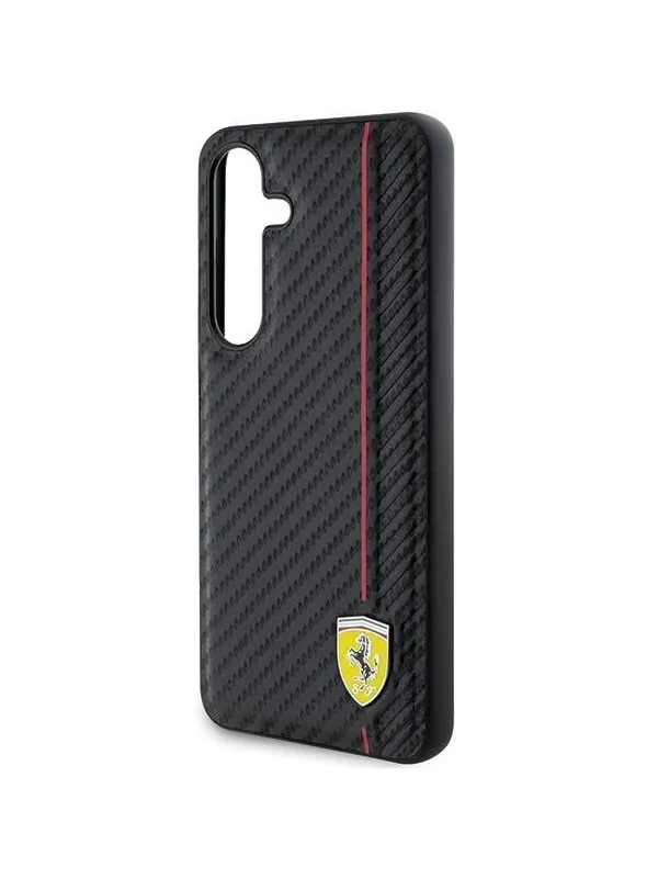 Ferrari Carbon Printed Line Case for Samsung Galaxy S24+ - Black
