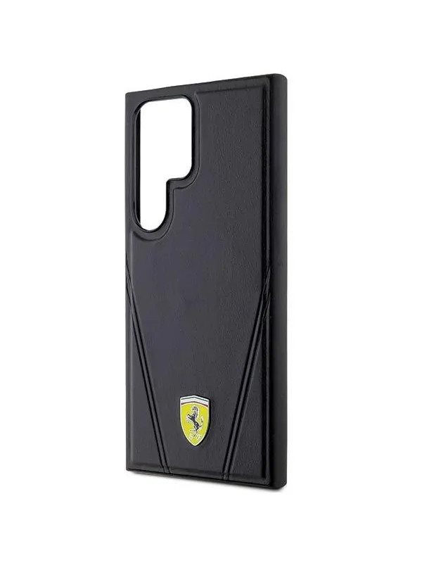 Ferrari Hot Stamp V Lines MagSafe Case for Samsung Galaxy S24 Ultra - Black