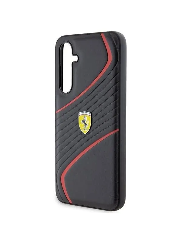 Ferrari Twist Metal Logo Case for Samsung Galaxy S23 FE - Black