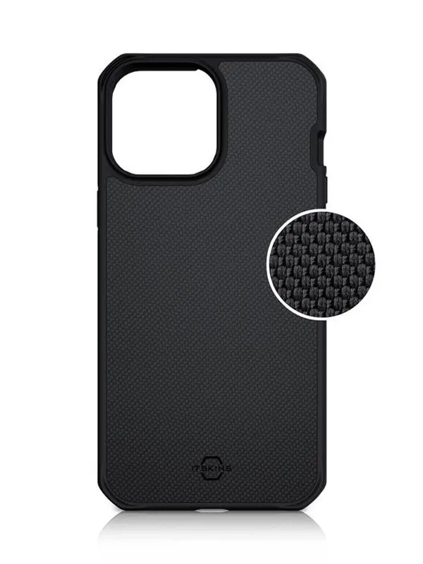 ITSKINS HYBRID BALLISTIC cover for iPhone 13 Pro Max / 12 Pro Max®. Black