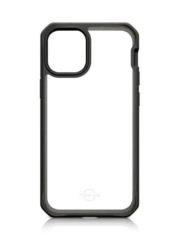 ITSKINS FERONIABIO PURE Cover for iPhone 12 Pro Max/13 Pro Max. Black and transparent