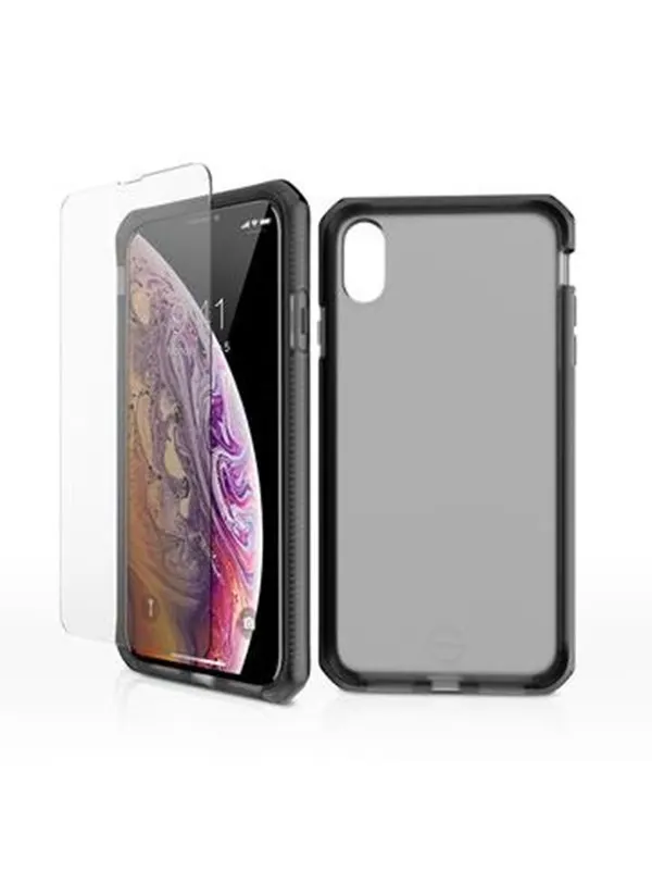 ITSKINS SUPREME FROST360 (Supreme + 2.5D Glass) cover for iPhone XS / X®. Black