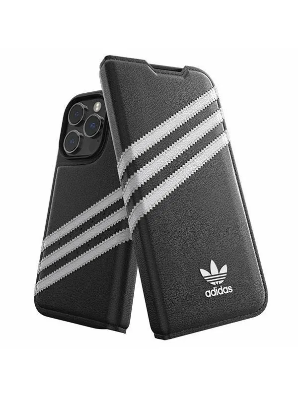 Adidas OR Booklet Case PU for iPhone 14 Pro - Black and White