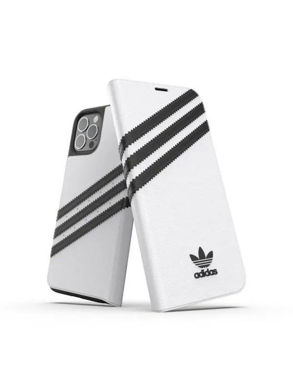 Adidas OR Booklet Case PU for iPhone 12 / 12 Pro 6.1" - White and Black