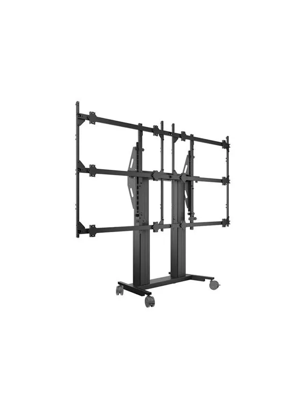 Multibrackets M Pro Series cart - motorised - for 6x6 video wall - height adjustable with 70 cm of vertical travel - black - Max - recommended for 163"