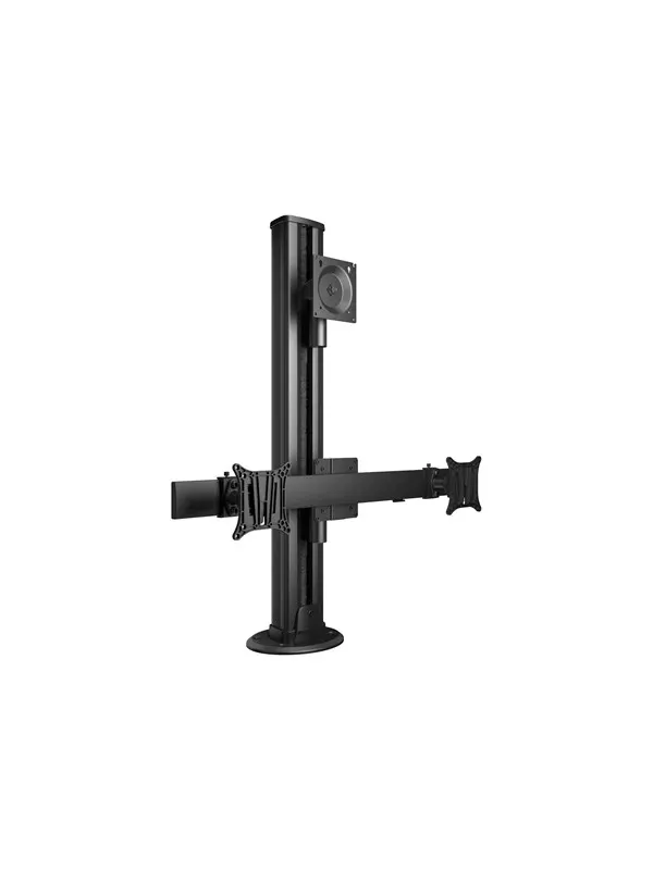 Multibrackets M stand - for 3 flat panels - with grommet base - black - Max 45 kg - recommended for 24"-50"