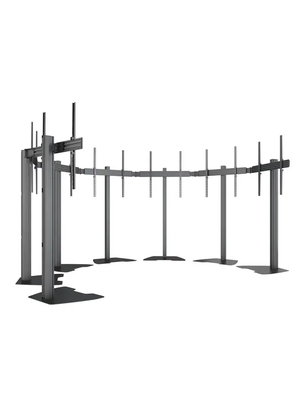Multibrackets M Pro Series stand - single side - for 7 displays - micro adjustable arms - black - Max 525 kg - recommended for 86"