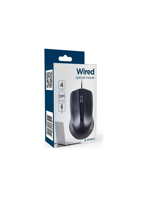 Gembird - mouse - USB - Mouse - Optic - 4 knappar - Svart