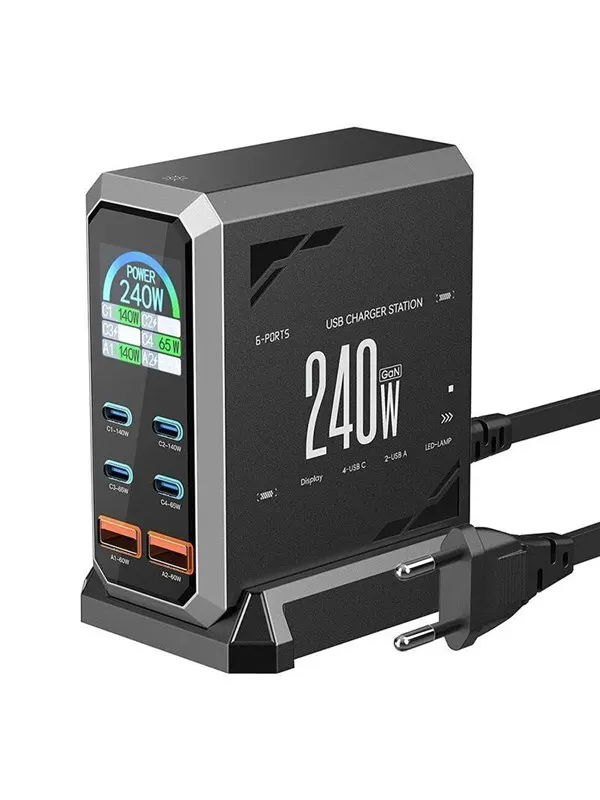 BlitzWolf BWâS31 240W 6âPort USBâC + USBâA PD Desktop Charger
