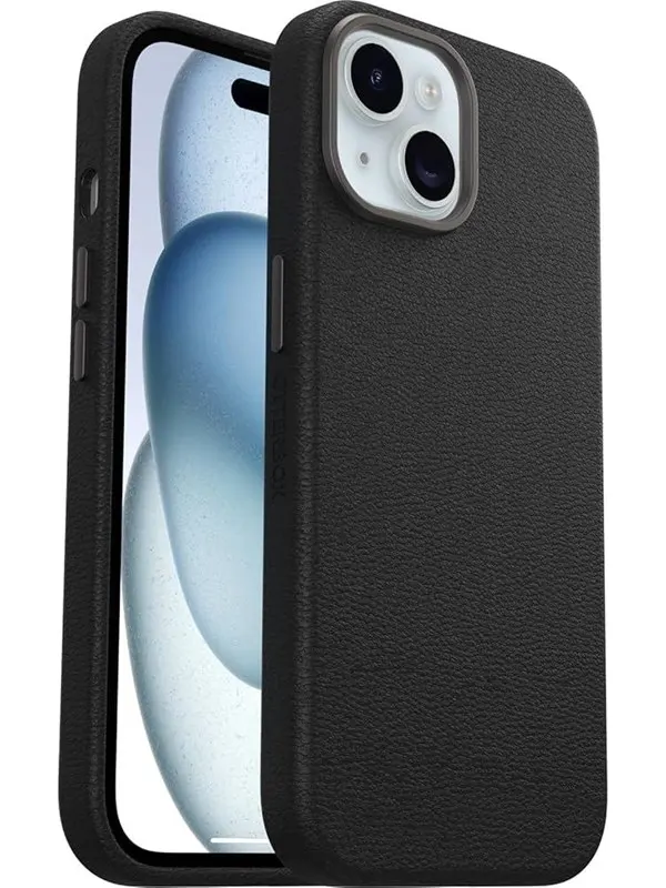 OtterBox Symmetry Cactus Leather Apple iPhone 15 Noir Ash - black