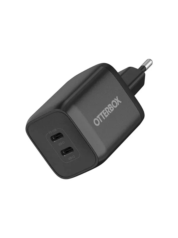 OtterBox Standard EU Wall Charger 65W GaN - 1X USB-C 45W + 1X USB-C 20W USB-PD - black