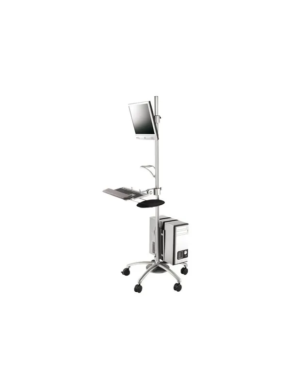 Roline cart - for LCD display / keyboard / mouse / CPU - silver - Max - recommended for