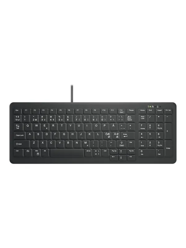 Cherry AK-C7000 - keyboard - disinfectable medical with num pad compact - QWERTY - Pan Nordic - black Input Device - Tangentbord - Nordisk - Svart