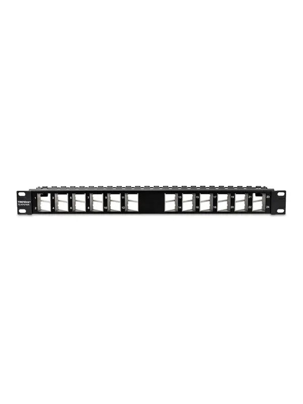TRENDnet TC-KP24SA - patch panel - 1U - 19" - blank angled keystone shielded - TAA Compliant