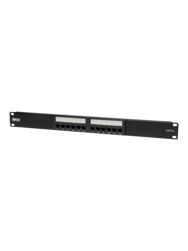 Tripp Lite 12-Port Cat6 Cat5 Patch Panel 568B 110 Punch Down Rackmount RJ45 1URM TAA - patch panel - 1U - 19"
