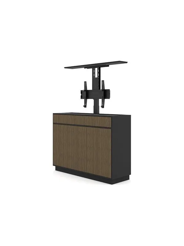 Multibrackets M cabinet unit - Lift - for LCD display - design walnut - white - Max 50 kg - recommended for 55"