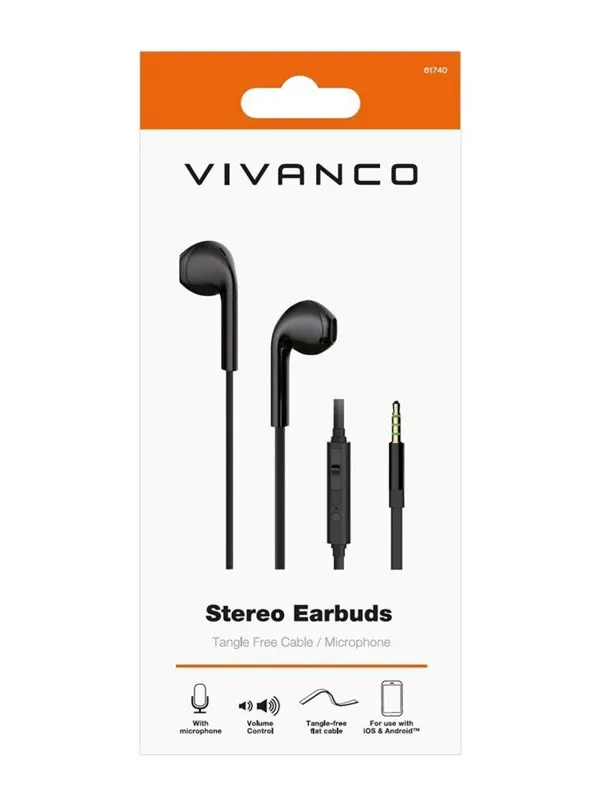 Vivanco Smart Pro In-Ear Plugin Headset Svart