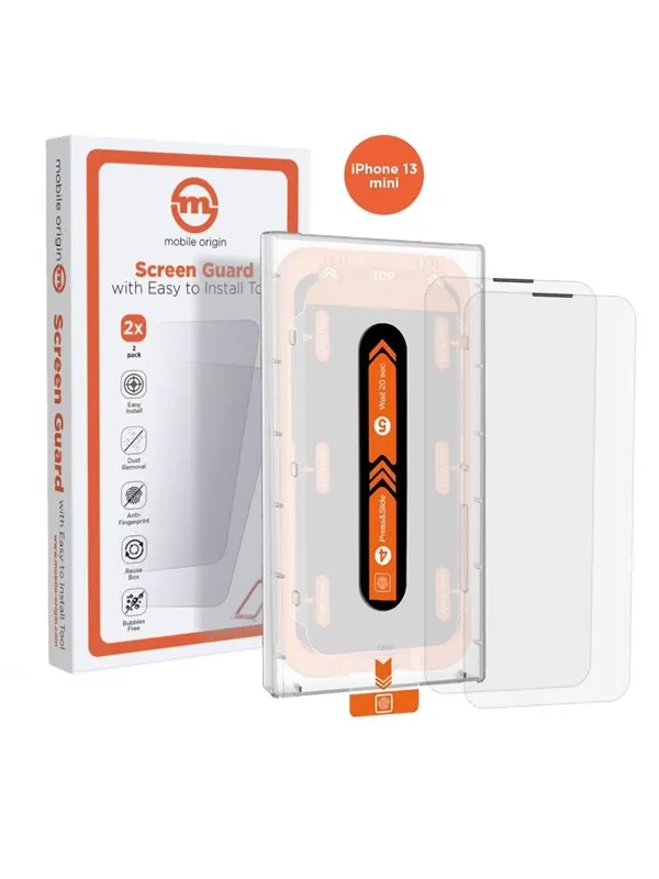 Mobile Origin Screen Guard iPhone 13 mini with easy applicator 2 pack