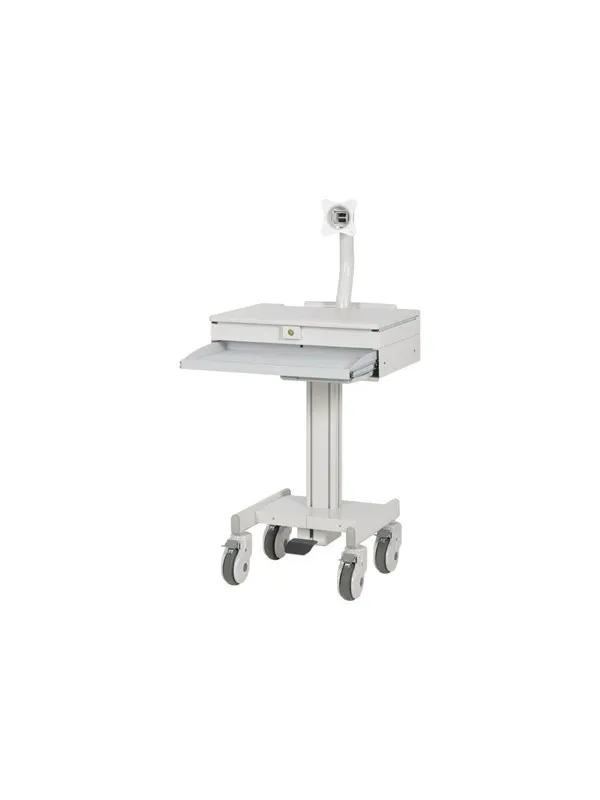 Eaton Series Mobile Workstation with Monitor Arm Casters Locking Drawer TAA