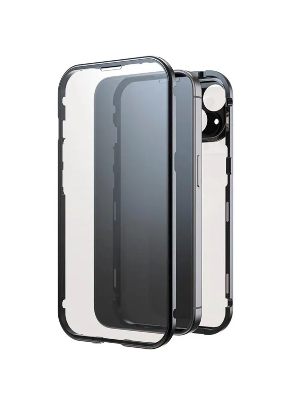 BLACK ROCK Phone Case 360° Glass Transp/Black - iPhone 15