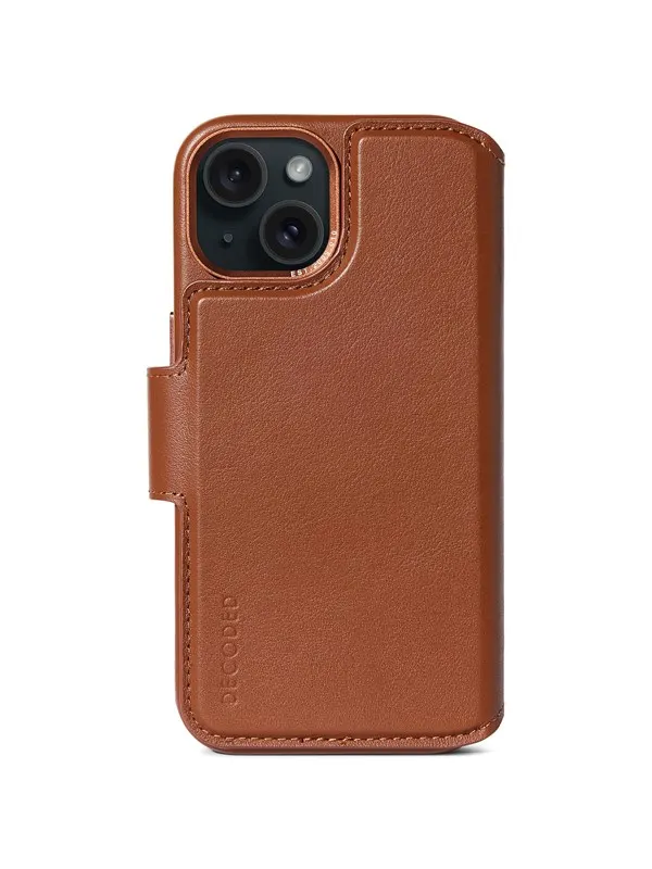 Decoded Leather Detachable Wallet - tan - iPhone 15
