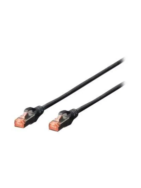 DIGITUS patch cable - 25 cm - black RAL 9005 - Svart - 0.25m