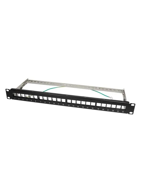 LogiLink 19" Patch panel for 24 keystone jacks 1U unloaded black
