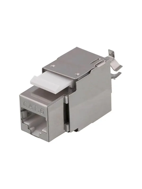 Deltaco MD-119 Keystone Jack CAT6 White/Metal