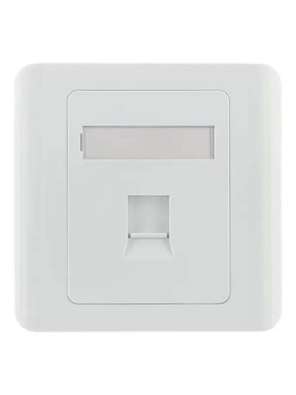 Deltaco VR-226 Flush mount for Keystone 1 port dust hatch white