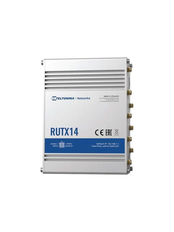 Teltonika RUTX14 4G LTE CAT12 Industrial Cellular Router - Wireless router 802.11a/b/g/n/Wi-Fi 5 Wave 2