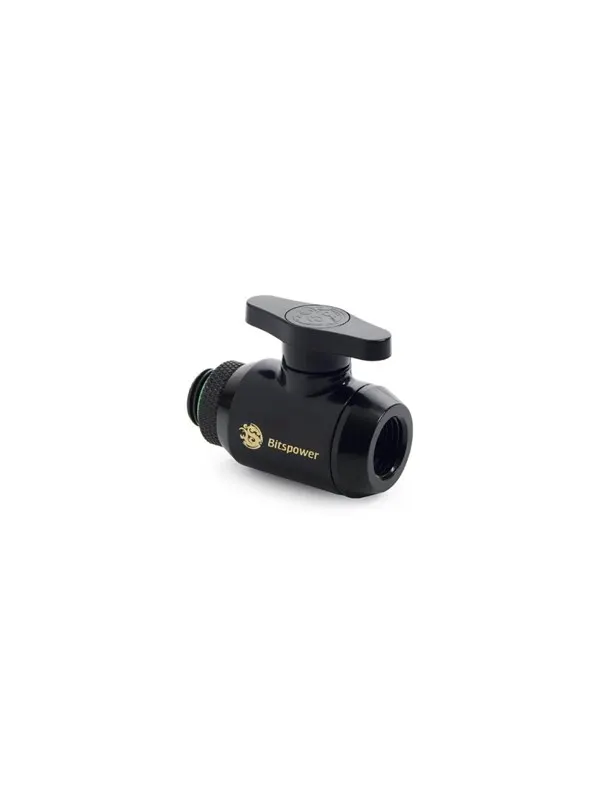 Bitspower Matt Black Mini Valve Rotary G1/4"& Inner G14"With Black Handle