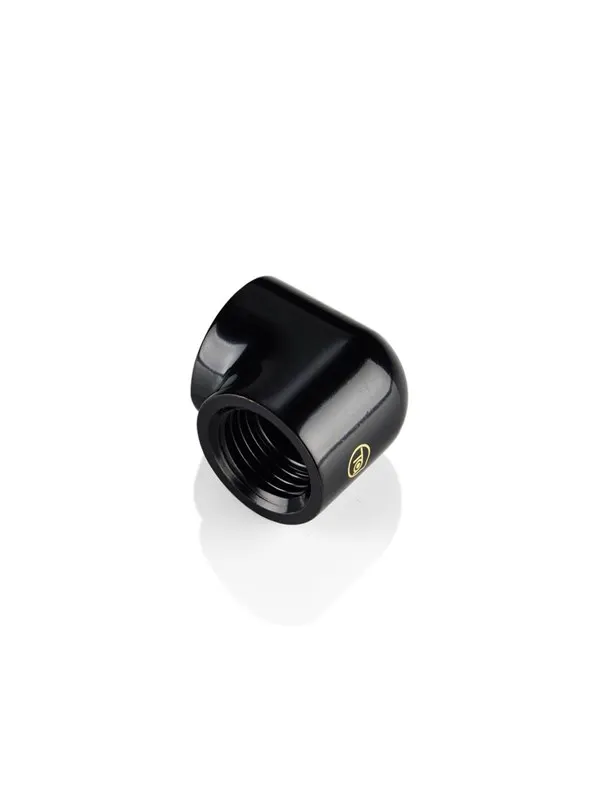 Bitspower 90-Degree With Dual Inner G1/4" Extender Fitting (Glorious Black) (2 PCS )