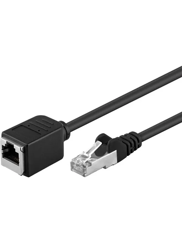 Pro CAT 5e extension cable F/UTP black 1 m