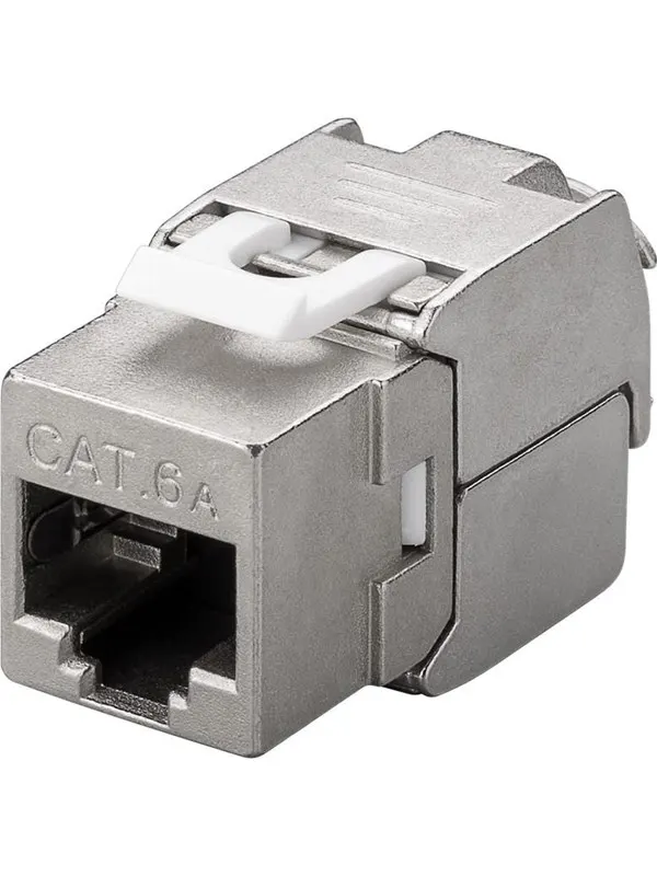 Pro Keystone module RJ45 CAT 6A STP 500 MHz slim-line - Silver