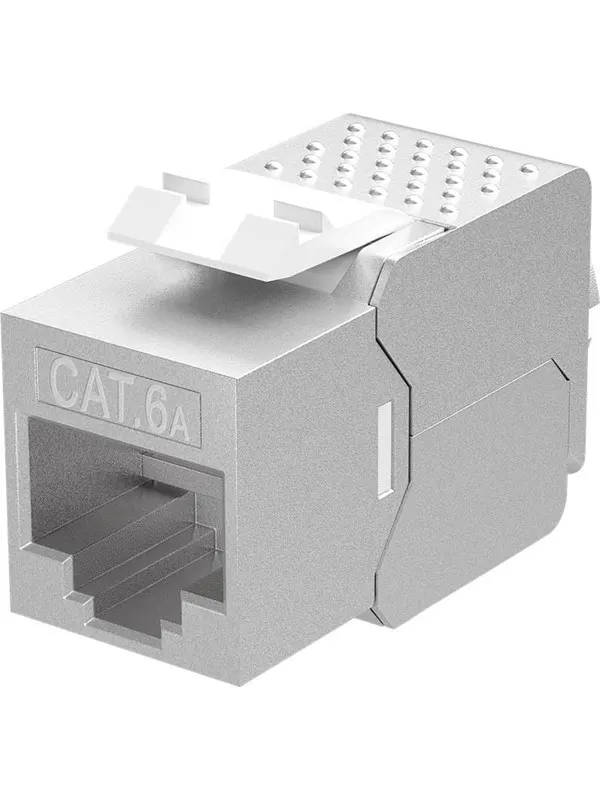 Pro Keystone module RJ45 CAT 6A STP slim-line - Silver - 0cm
