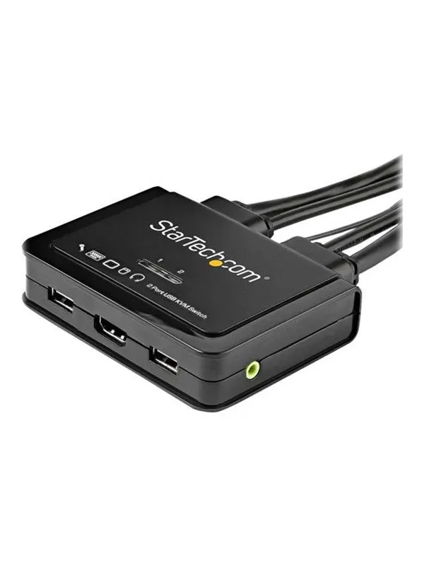 StarTech.com 2-Port HDMI KVM Switch with Built-In Cables - USB 4K 60Hz - KVM / audio switch - 2 ports