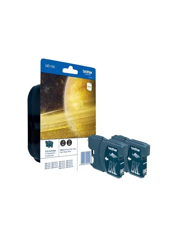 Brother LC1100BKBP2 / LC 1100 2-Pack Black Ink