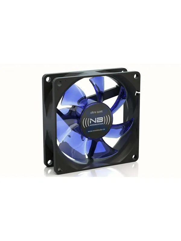 Blacknoise BlackSilentFan X-1 - Chassi fläkt - 80mm - Svart med blåa vingar - 10 dBA