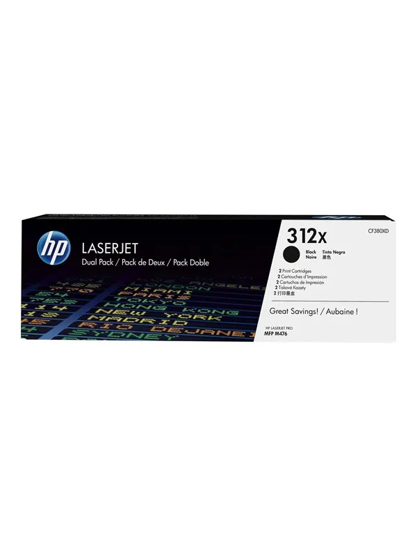 HP 312XD / CF380XD High Capacity Black Toner 2-Pack