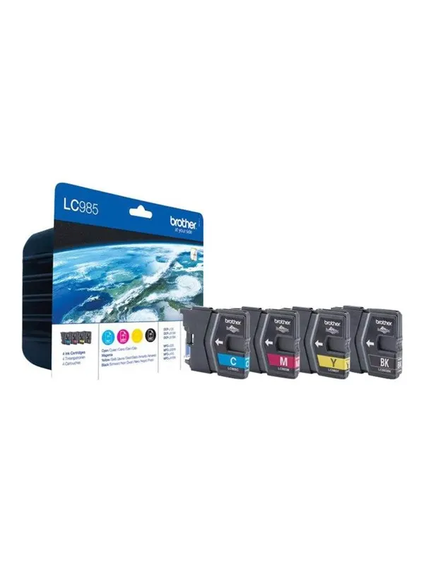 Brother LC985VALBPDR - Value Pack - 4-Pack (Balck Yellow Cyan Magenta) Ink - Bläckpatron Blå