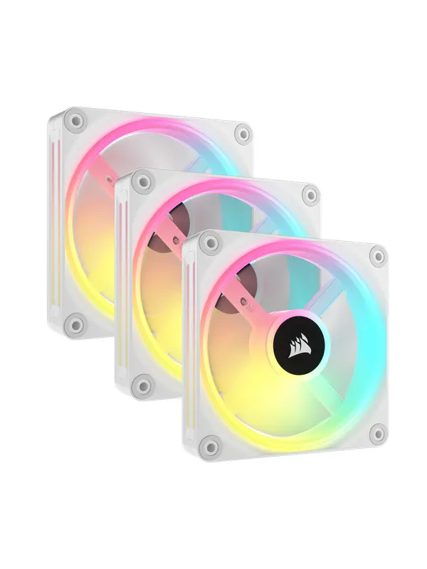 Corsair iCUE LINK QX120 RGB Starter Kit - White - Chassi fläkt - 120mm - Vit med RGB-ljus - 37 dBA