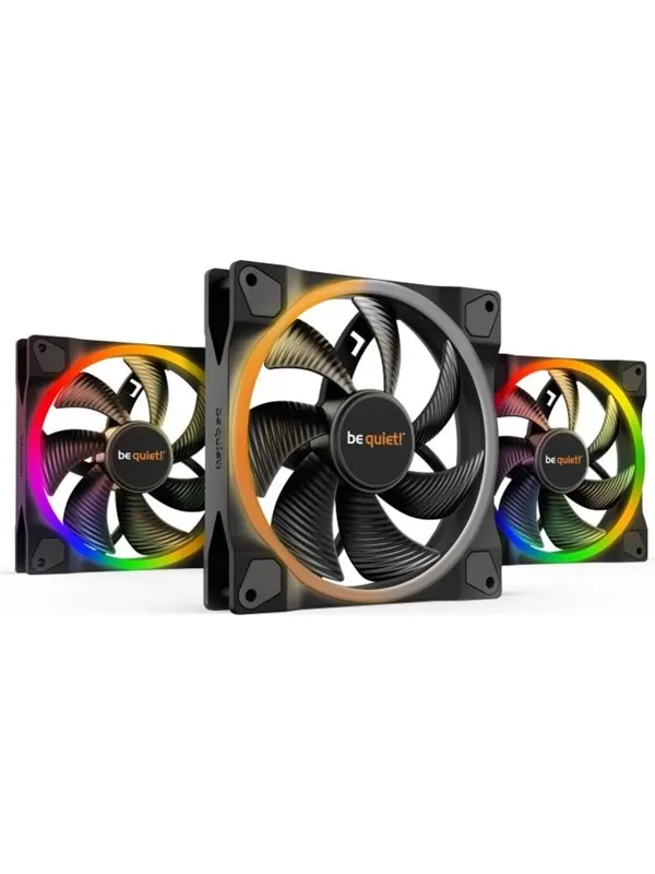 be quiet! LIGHT WINGS 140mm PWM - triple pack - Chassi fläkt - 140mm - Svart med RGB LED - 23 dBA