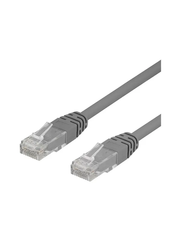 Deltaco patch cable - 30 cm - grey - Grå - 0.3m