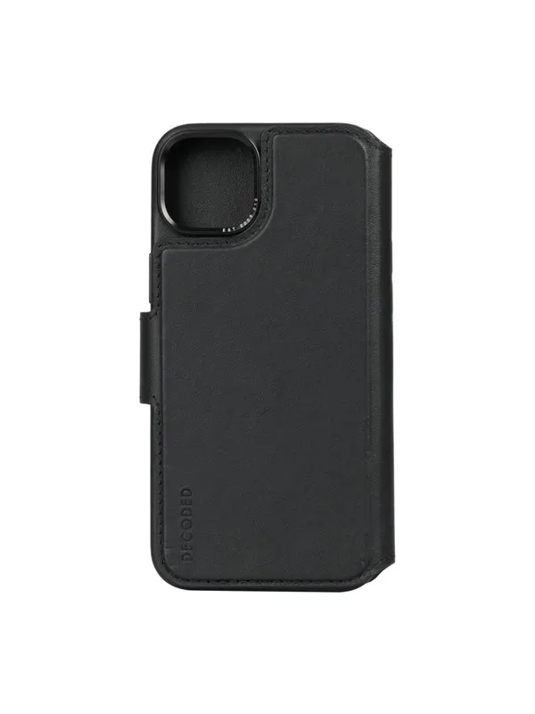 Decoded Leather Detachable Wallet for iPhone 15 Plus Black