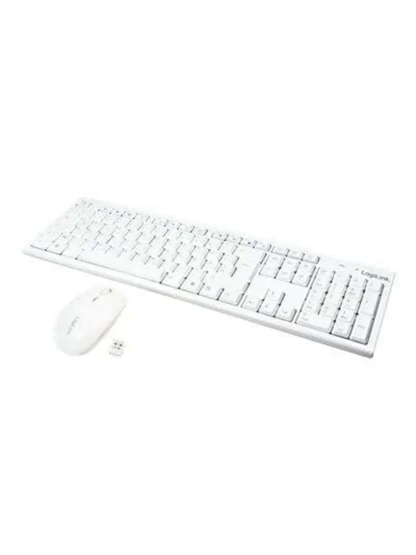 LogiLink Combo Set with Autolink - sats med tange - Tastatur & Mus set - Vit